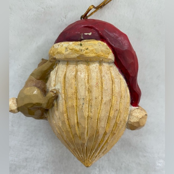 Santa Clause Head With Bear‎ Christmas Tree Ornament Resin Sweet Old World - Picture 4 of 6